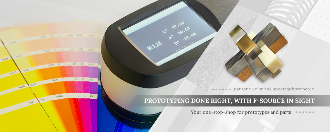 Using a spectrophotometer for precise Pantone color matching on a prototype's cosmetic surface 