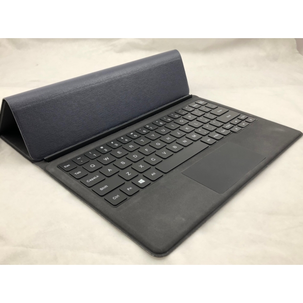 A folio-style keyboard case prototype featuring a protective cover and integrated keyboard.