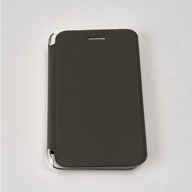 A custom phone case prototype featuring a clear back and protective soft-touch bumper.
